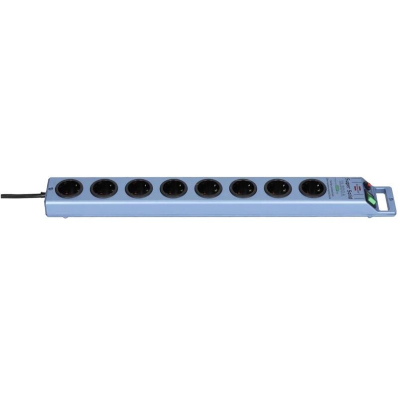 foto del prodotto 1153340338 multipresa con protezione da sovratensioni 8 scomparti blu metallizzato schuko 1 pz. - brennenstuhl