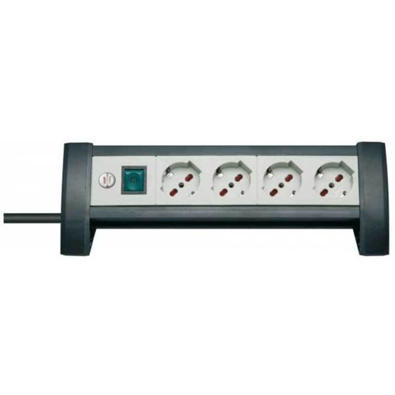 foto del prodotto 1156255414 presa multipla premium office line 4 prese, 230 v, nera grigio brennenstuhl