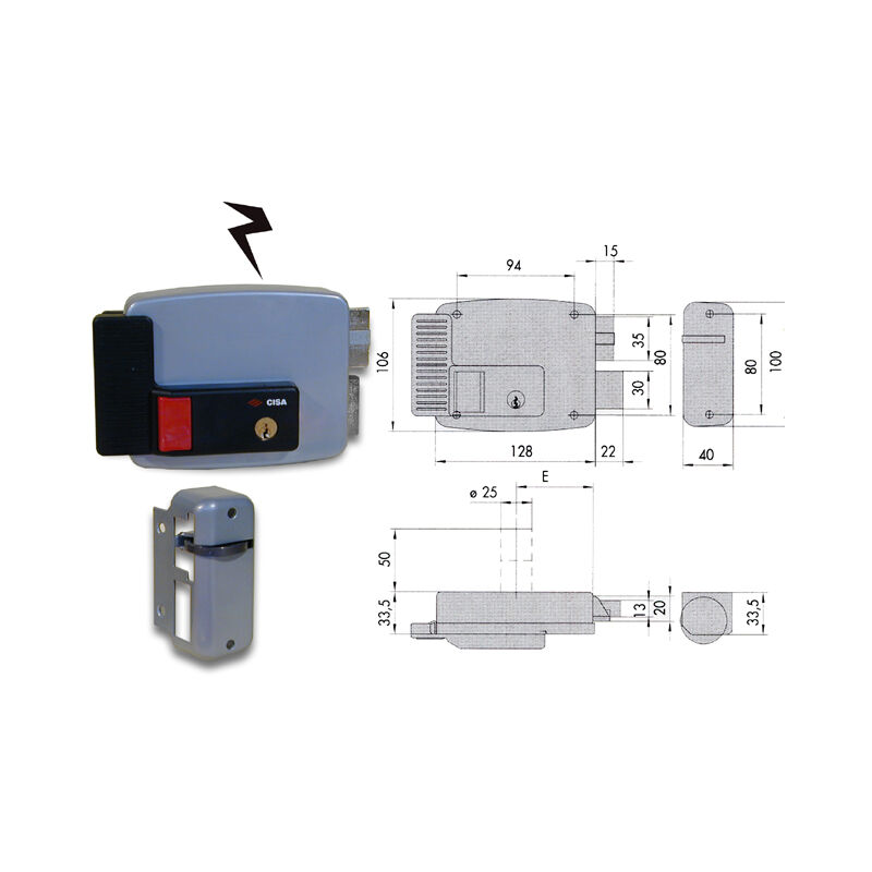 foto del prodotto 11670 60 1 serratura elettrica applicare cil stac dx cisa