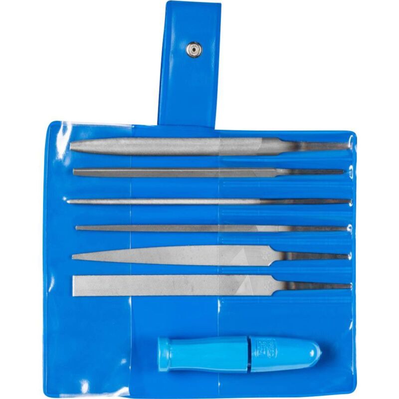 foto del prodotto 11702100 kit di lime per chiavi a taglio 2 incl. sollevatore rapido in custodia in plastica lunghezza 100 mm 1 pz - pferd