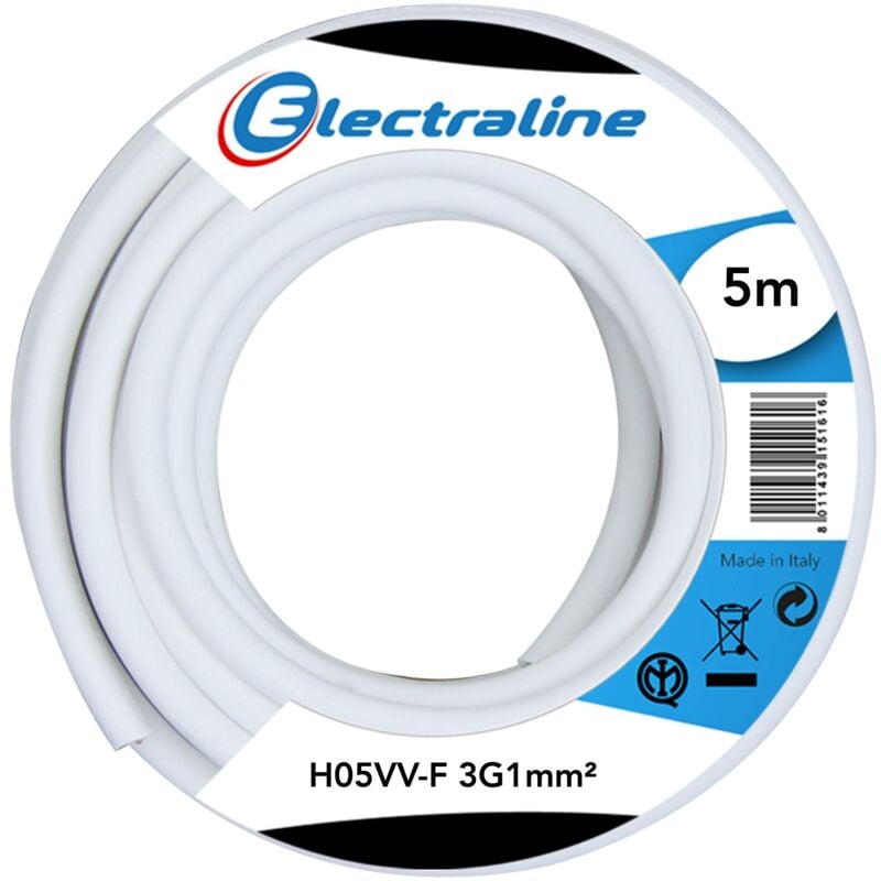 foto del prodotto 11720 h05vv f cavo per prolunghe, sezione 3g1 mm, lunghezza 5m electraline