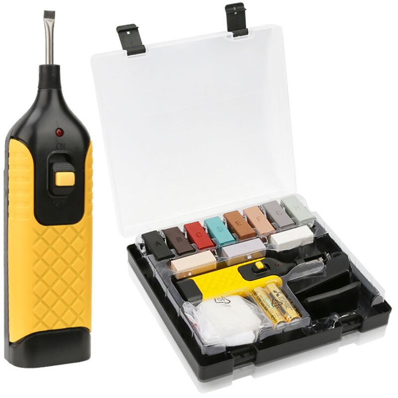 foto del prodotto 11x kit di riparazione per pavimenti set di bastoncini di cera in diversi colori per riparazioni su laminato strumento di ritocco