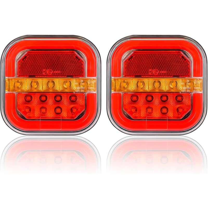 foto del prodotto 12 24v due luci posteriori a led per rimorchio display freno impermeabile indicatore di direzione dinamico targa catarifrangente camper trattore