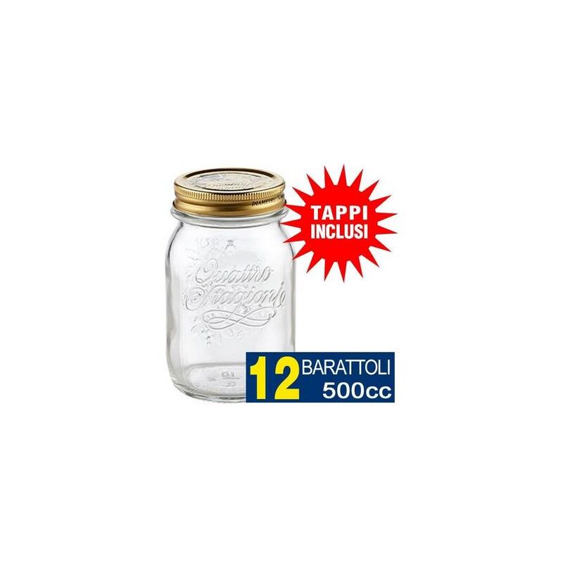 foto del prodotto 12 barattoli 500 cc bormioli vaso per conserve con 12 tappi inclusi