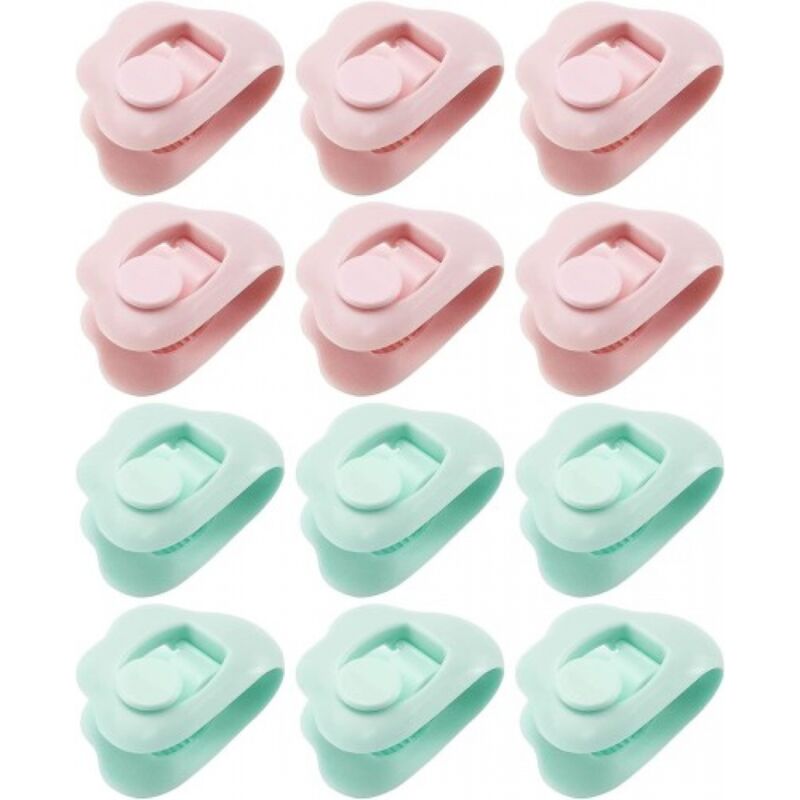 foto del prodotto 12 fermagli per copripiumini in plastica senza spilli per tenere fermi gli angoli, fissaggio per cuscini, tende, decorazioni, rosa e blu sollbry
