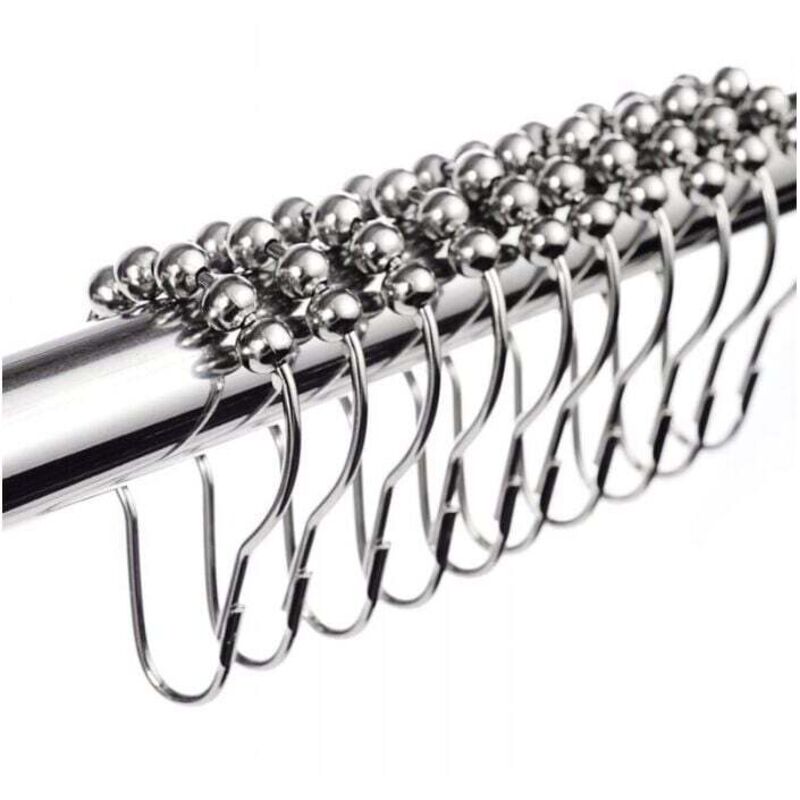 foto del prodotto 12 ganci per tenda da doccia in acciaio inossidabile, tipo di paranco sospeso