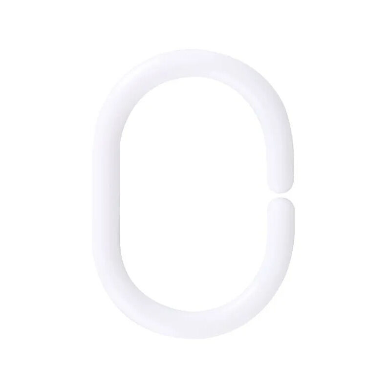 foto del prodotto 12 ganci per tende da doccia a forma di c in plastica, adatti alla maggior parte delle tende da doccia. bebusingoto