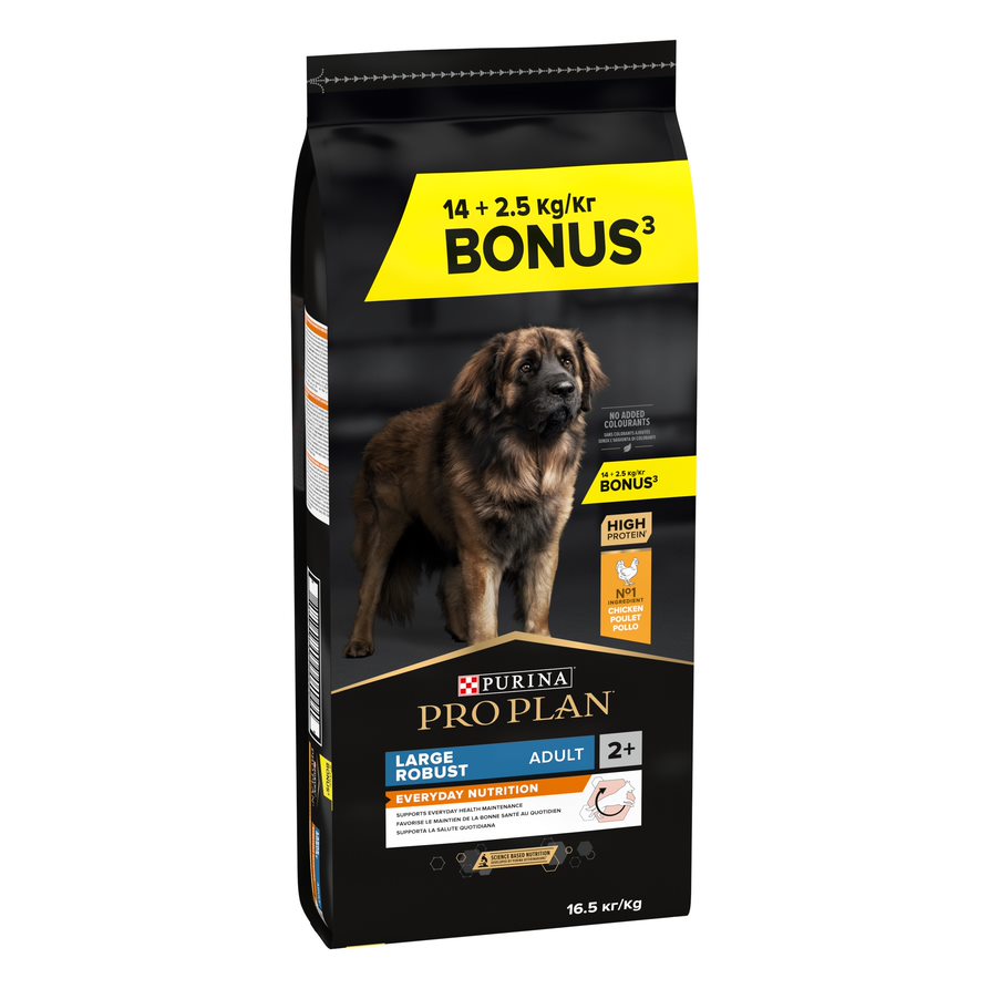 foto del prodotto 12 kg 2 kg 14 kg 2,5 kg purina pro plan crocchette per cane 14 2,5 kg large robust adult everyday nutrition