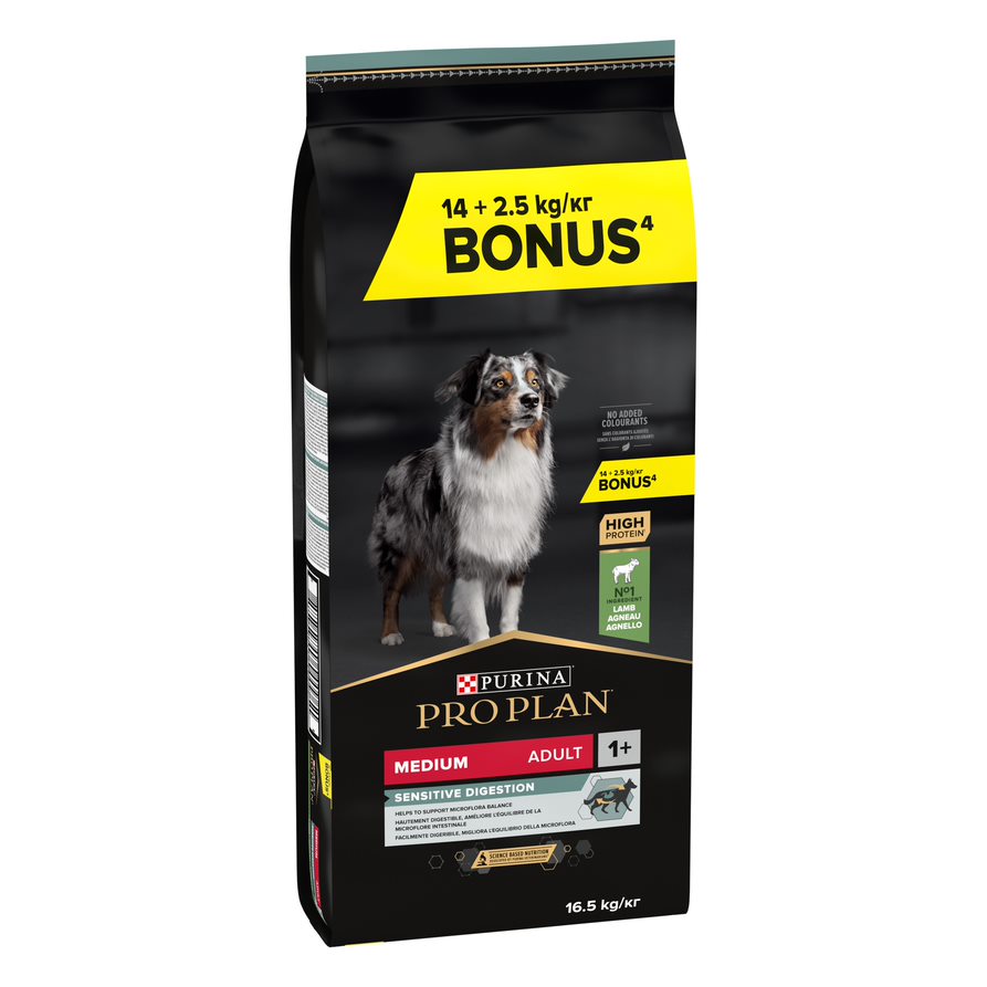 foto del prodotto 12 kg 2 kg 14 kg 2,5 kg purina pro plan crocchette per cane 14 2,5 kg medium adult sensitive digestion agnello riso