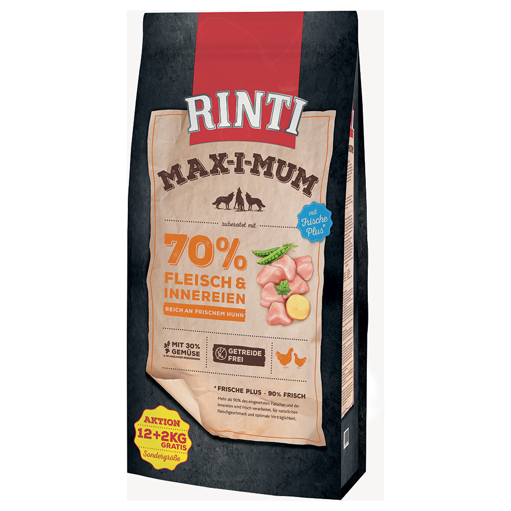 foto del prodotto 12 kg 2 kg gratis 14 kg rinti max i mum pollo