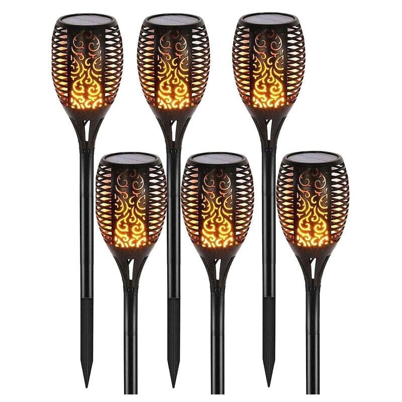 foto del prodotto 12 led luce solare 54 cm luce tremolante decorazione da giardino per esterni, confezione da 6,