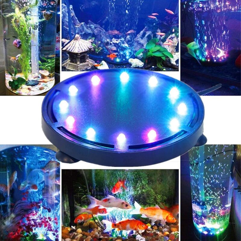 foto del prodotto 12 led sommergibile acquario luce bolla, colorato aria bolla luce sommergibile lampada, 12.5cm led illuminazione decorazione luce colorata con aria