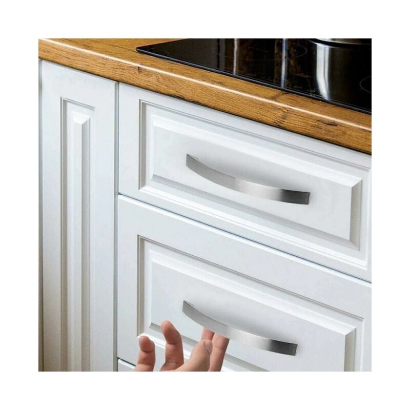 foto del prodotto 12 maniglia per mobile cucina maniglia per porta in nichel spazzolato maniglia per cucina maniglia per cucina in acciaio inox interasse 96mm