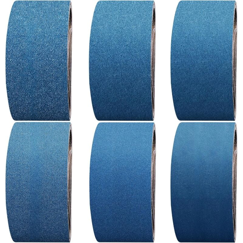foto del prodotto 12 nastri abrasivi, set di nastri abrasivi, 4 nastri abrasivi a grana 40 60 80 per levigatrice a nastro, utilizzati per sgrossatura, sverniciatura e