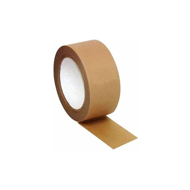 foto del prodotto 12 nastri adesivi in carta kraft biodegradabili ed ecologici con supporto in carta adesiva da 50 mm x 50 metri, adesivo kraft privo di plastica che