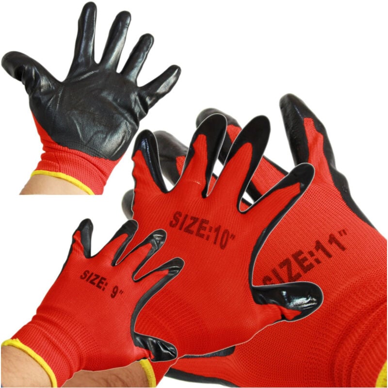 foto del prodotto 12 paia di guanti da lavoro spalmati nylon nitrile disponibili in 9 10 11 10 trade shop traesio