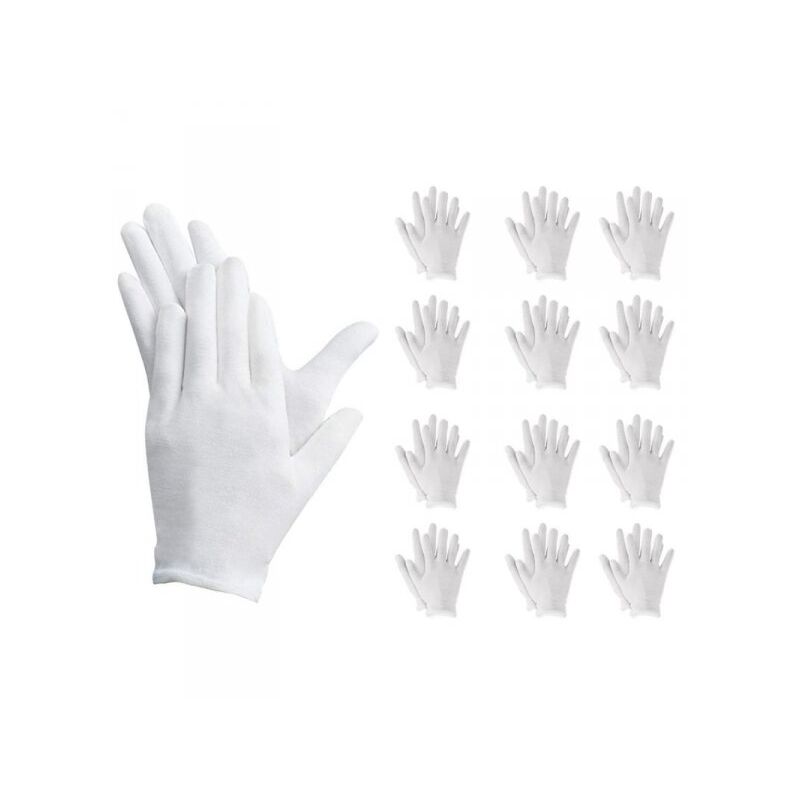 foto del prodotto 12 paia guanti cotone bianco taglia m 8