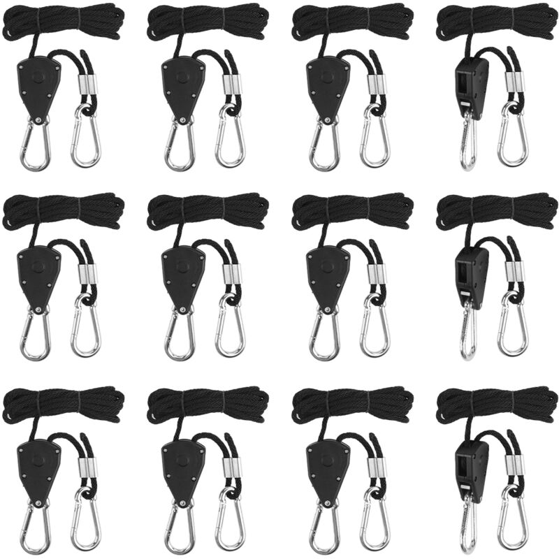 foto del prodotto 12 pezzi corde a cricchetto, 2 metri corda a cricchetto corda a cricchetto regolabile, corda per appendere, cricchetto con ganci per lampada o piante