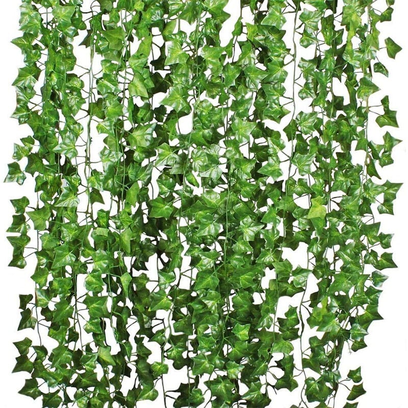 foto del prodotto 12 pezzi da 2 metri di simulazione di edera rampicante in rattan, decorazione di edera artificiale, decorazione per la casa e il giardino