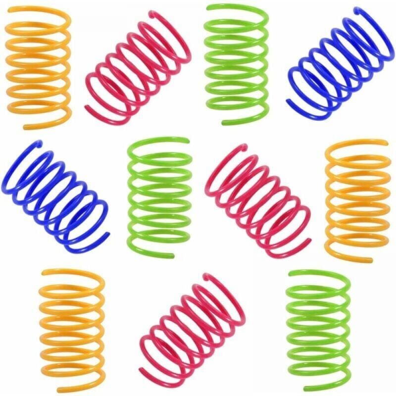 foto del prodotto 12 pezzi di giocattolo per gatti a molla colorata