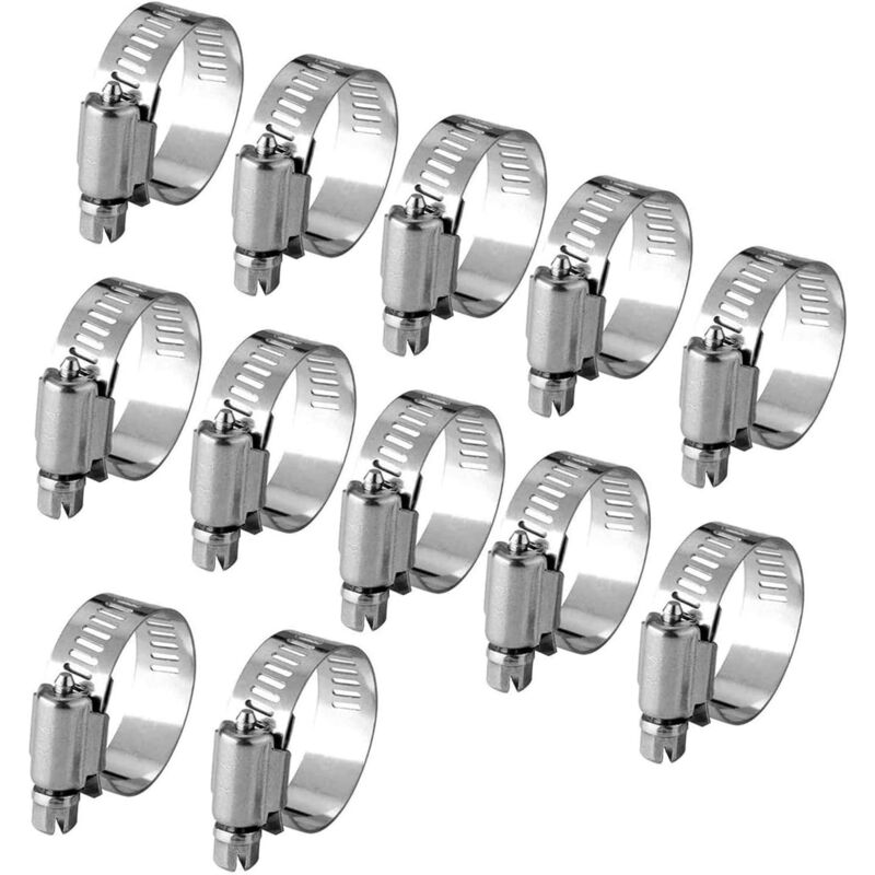 foto del prodotto 12 pezzi fascette stringitubo regolabili in acciaio inossidabile 10 16 mm sollbry