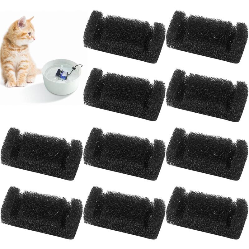 foto del prodotto 12 pezzi filtro per fontana d acqua per gatti, filtro in spugna per fontana d acqua per gatti, sostituzione della spugna del filtro fornisce acqua