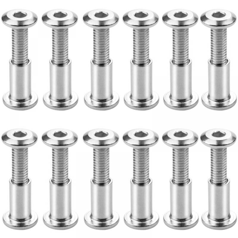 foto del prodotto 12 pezzi m6 x 20mm viti di collegamento, viti di collegamento imbullonate, bulloni di fissaggio a testa esagonale, bulloni di collegamento a testa
