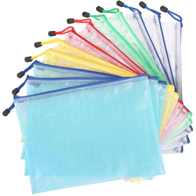foto del prodotto 12 pieces zipper document bag b5 zipper bag folder packaging wallet document bag document folder bag plastic folder office supplies travel pvc bag 5