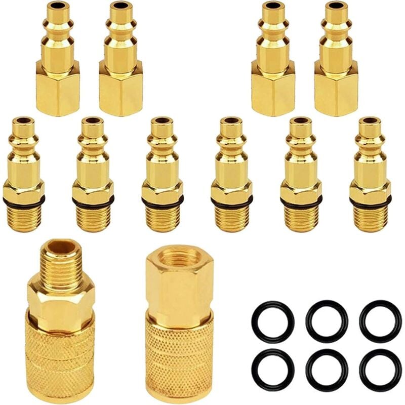 foto del prodotto 12 pz 1 4 npt presa aria accoppiatore kit compressore d aria kit di raccordi per tubi flessibili industriale tipo d set di connettori rapidi