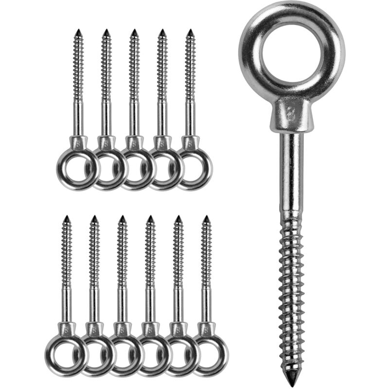 foto del prodotto 12 pz. bullone ad occhiello bullone ad occhiello m8 x 80mm anello di sollevamento m8 bullone ad occhiello in acciaio inossidabile 304 gancio a vite