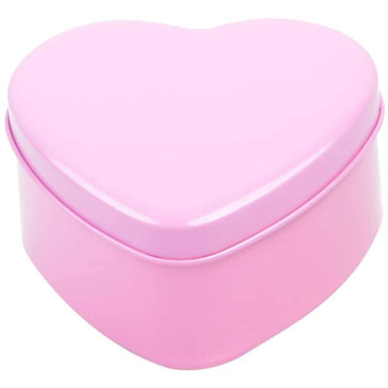 foto del prodotto 12 scatoline in latta a forma di cuore bomboniera segnaposto portaconfetti rosa trade shop traesio