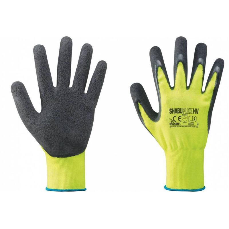 foto del prodotto 12 x guanti nylon lattice giallo fluo nero tg.10