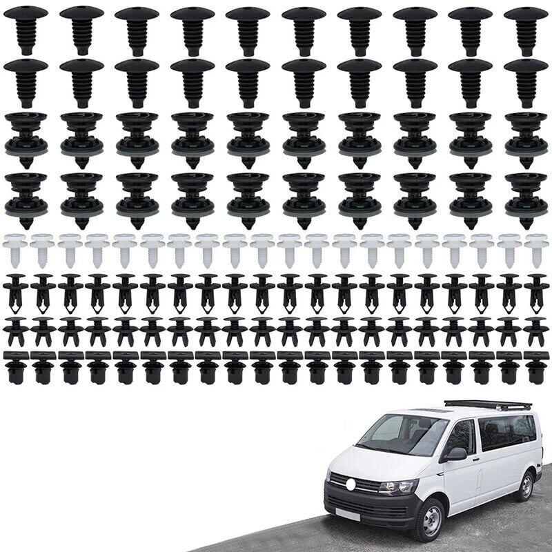 foto del prodotto 120 pezzi di clip di fissaggio per modanature interne per montaggio su pannello auto compatibili con passat