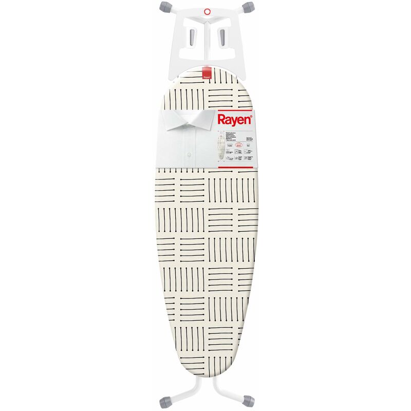 foto del prodotto 120 x 40 cm asse da stiro medio raggio pannello di misura altezza regolabile gomma antiscivolo sulle gambe copertina stampata, metallo mollettone,