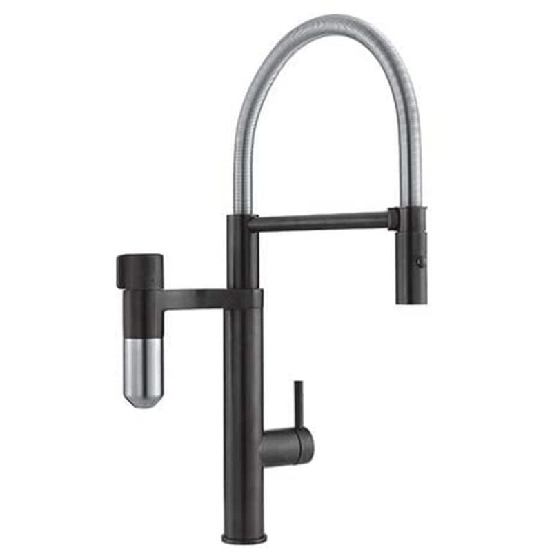 foto del prodotto 1200551242 120.0551.242 vital semi pro rubinetto da cucina con filtro ad acqua, nero opaco acciaio ottico, noir mat acier optique franke