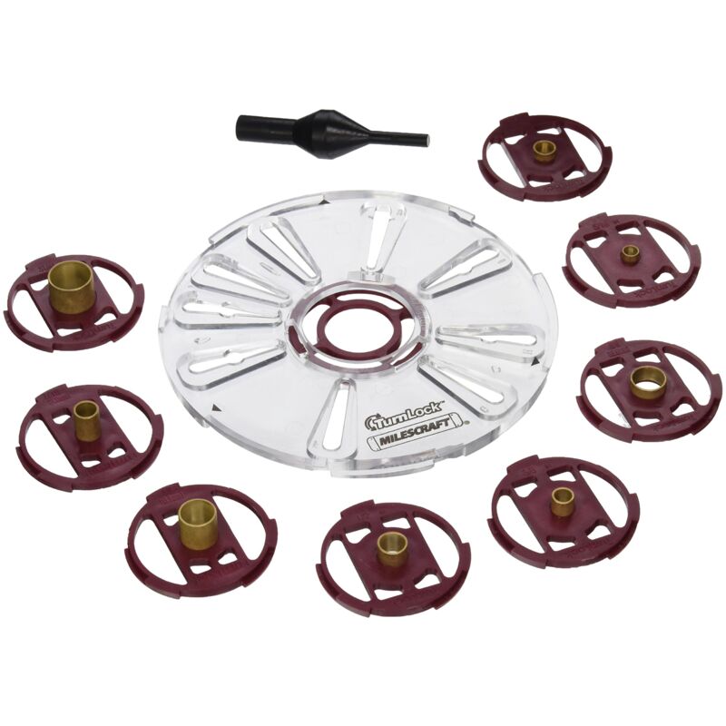 foto del prodotto 1201 piastra set boccole per router milescraft