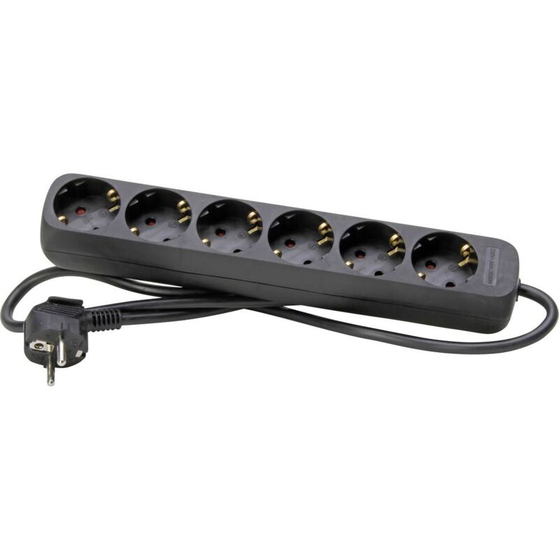 foto del prodotto 120615007 multipresa 6 scomparti nero schuko 1 pz. kopp