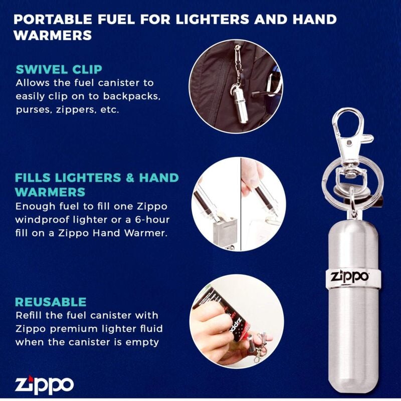 foto del prodotto 121503 power kit portachiavi, aluminium, silver, 2.5 x 2.5 x 7.5 cm zippo
