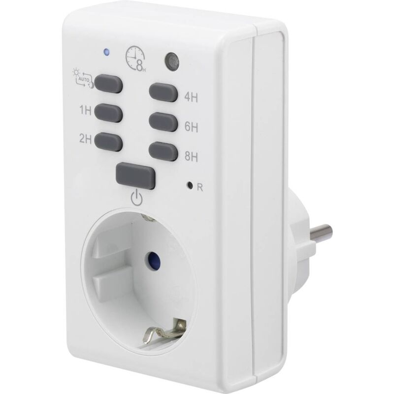 foto del prodotto 1289333 timer a spina analogico giornaliero 1800 w ip20 funzione tramonto, funzione di conto alla rovescia renkforce