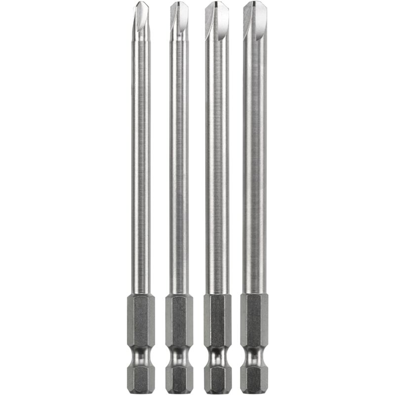 foto del prodotto 129840 set di bit di torsione 4 pezzi 4, 6, 8, 10, ciascuno 100 mm, extra lungo 1 4 di pollice secondo iso 1173 e 6.3 kwb