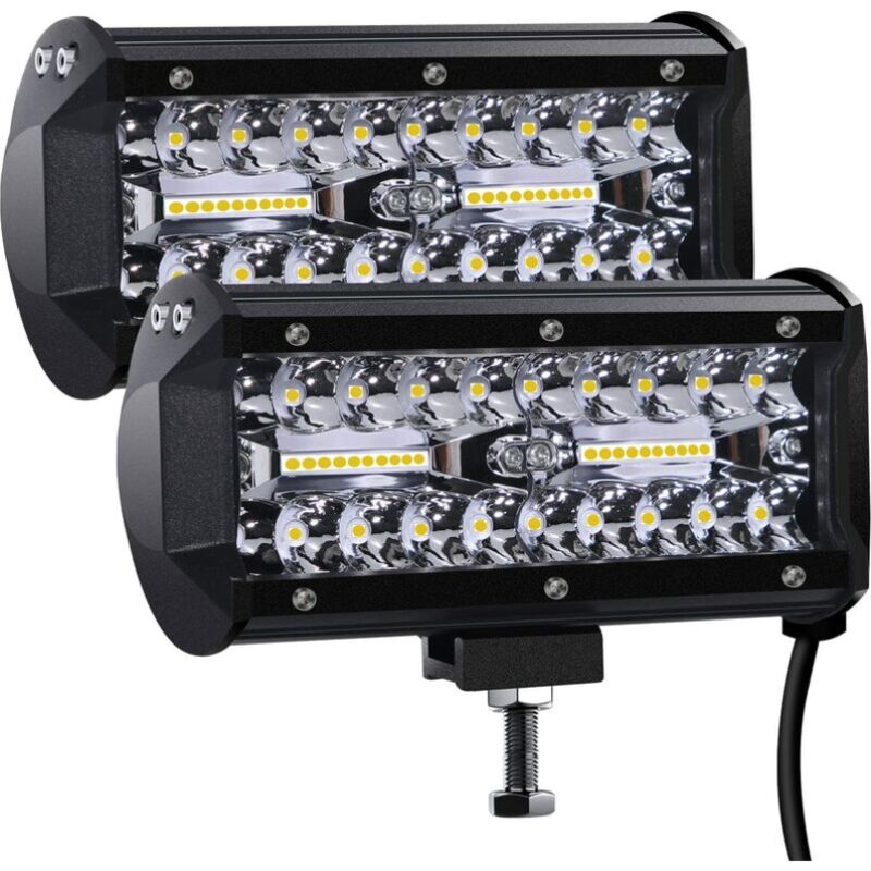 foto del prodotto 12v 300w 7 pollici led luce di lavoro 12v impermeabile ip67 led fendinebbia 27000lm luci di lavoro per auto camion trattore suv barca 2 pezzi 