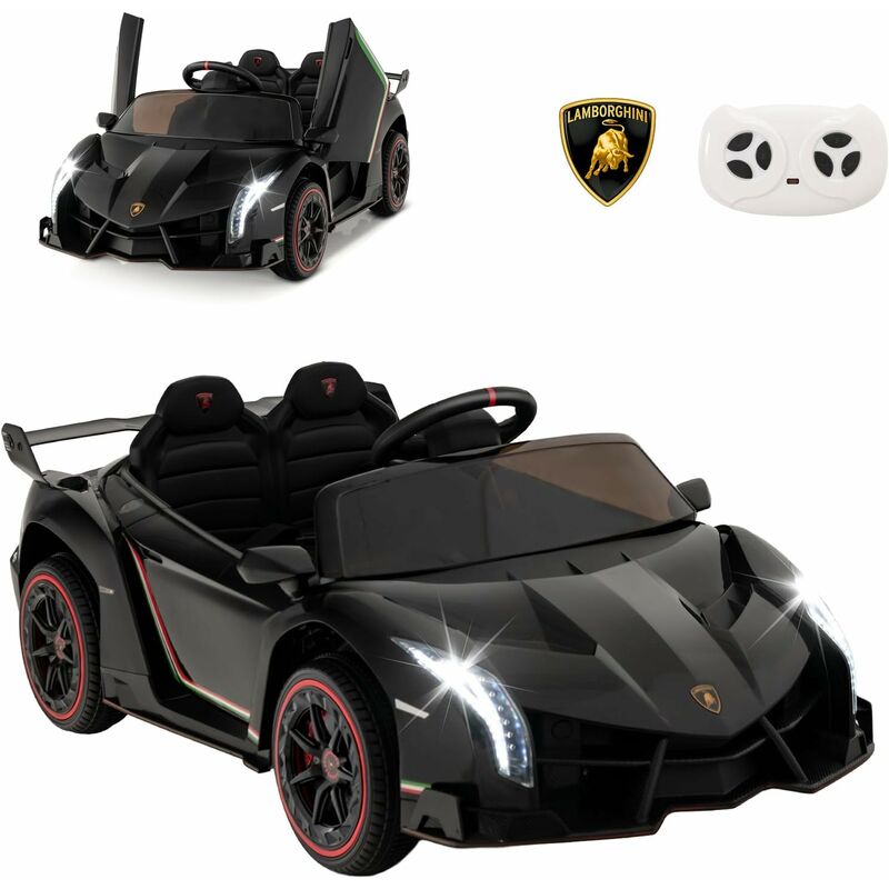 foto del prodotto 12v lamborghini voiture electrique enfants avec t l commande 2,4g, v hicule electrique avec lumi res led musique, mode bascule, d marrage lent,