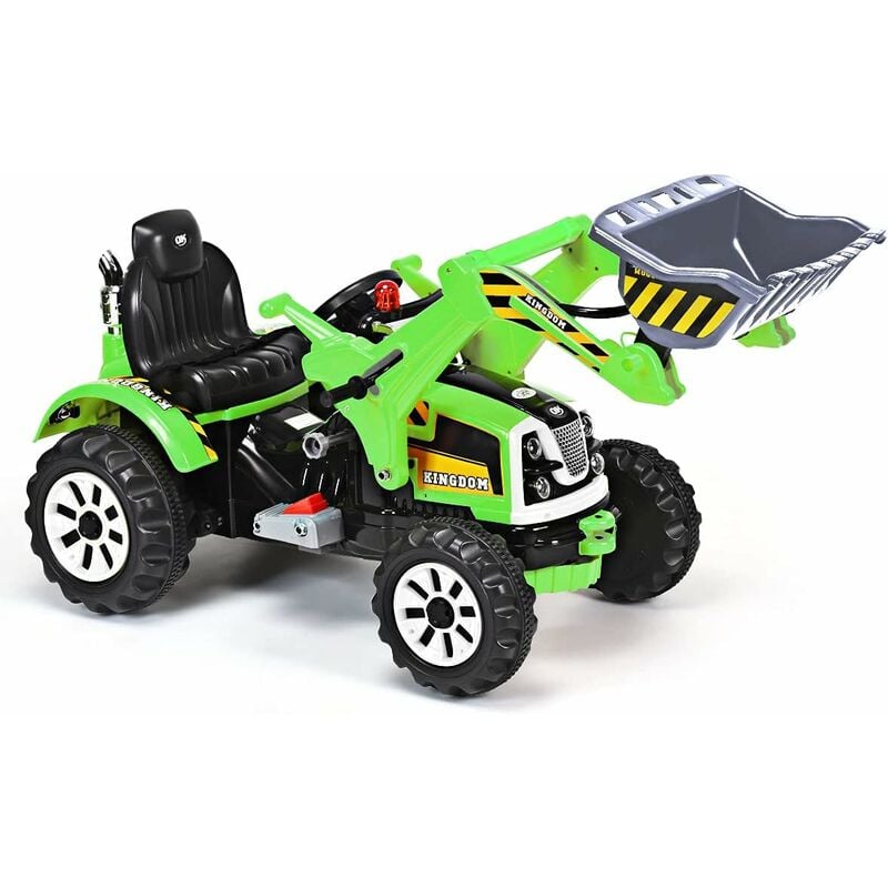 foto del prodotto 12v veicolo di ingegneria per bambini, macchina giocattolo grande, escavatore alimentato con 2 velocit per bambini 3 8 anni, 149x62x74 cm verde