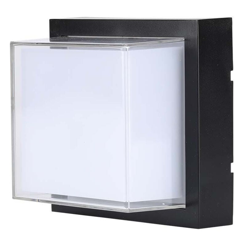 foto del prodotto 12w led lampada da parete black quadrata 4000k luce naturale