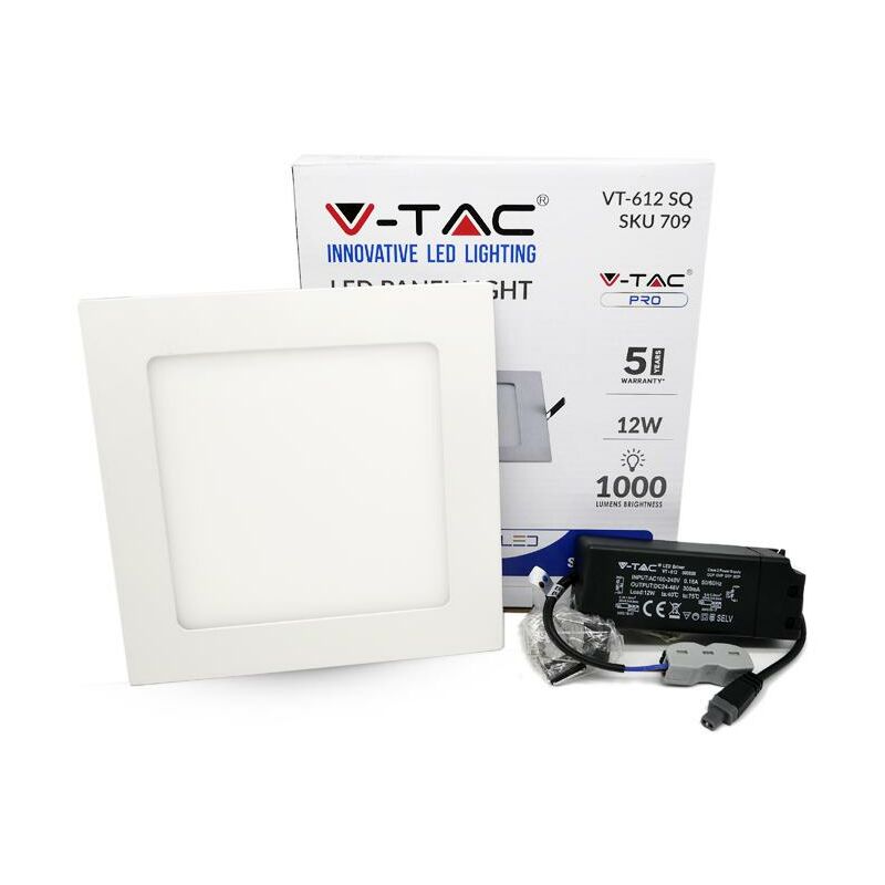 foto del prodotto 12w led pannello premium samsung chip quadrato 3000k luce calda