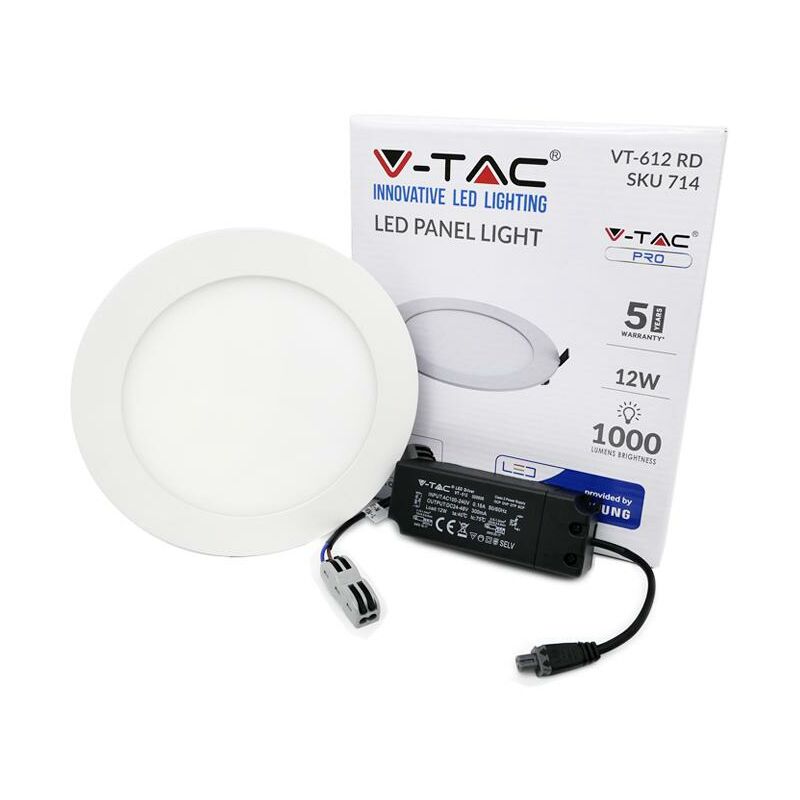 foto del prodotto 12w led pannello premium samsung chip rotondo 3000k luce calda