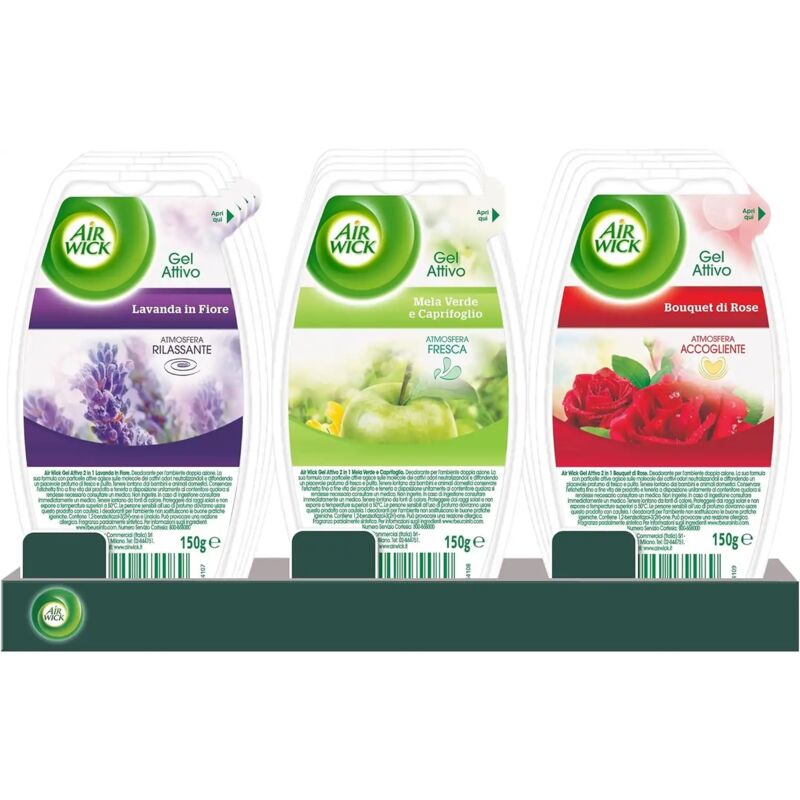 foto del prodotto 12x air wick deodorante ambiente assorbi odori deodorante gel fragranze miste