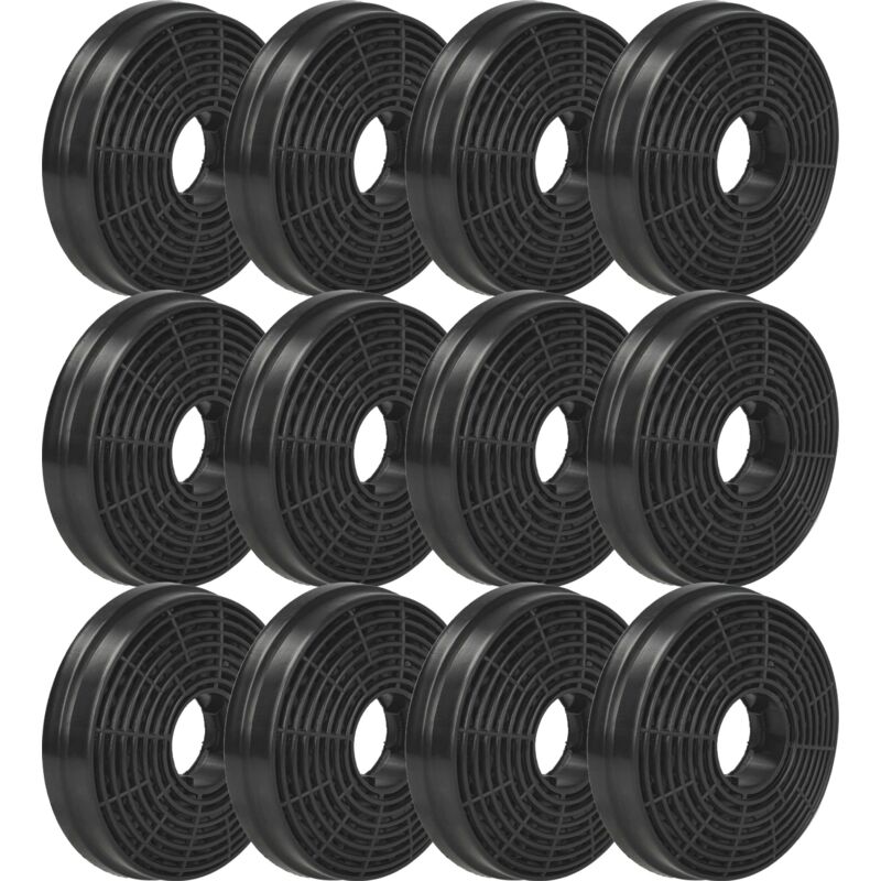 foto del prodotto 12x filtro a carboni attivi compatibile con candy cce60nx 36901016 cappe aspiranti 10,5 cm vhbw