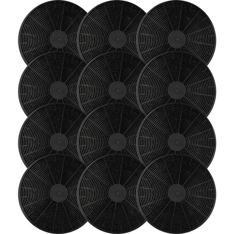 foto del prodotto 12x filtro a carboni attivi compatibile con schneider i 3-40 a wtz, sl 10 90 abtz, sl i 4-90 a ixtz, schg5261bx cappe aspiranti - 17,5 cm - vhbw