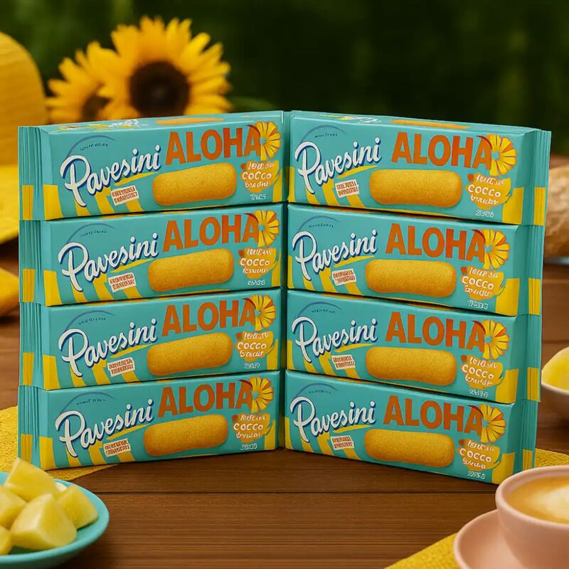 foto del prodotto 12x pavesini aloha 200g edizione limitata mango cocco ananas biscotti leggeri